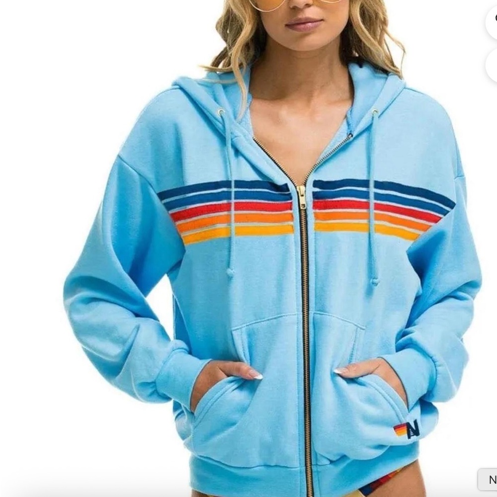 ⚡️Aviator Nation 5 Stripe Hoodie in Sky2!⚡️
